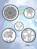 Rainbow Mandala (Mandala Series) - Part 1 - Printable Digital Book